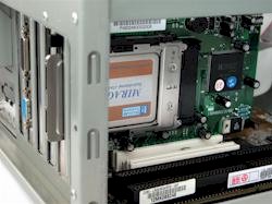 MIRAGE-NC2/NP2 Universal Dual-channel Emulator installed into the Desktop PC using PCI-to-PCMCIA Adapter Board