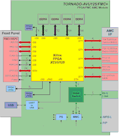 - AMC- TORNADO-AVU125/FMC   Virtex Ultrascale  FMC+ 